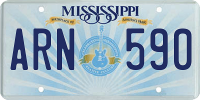MS license plate ARN590