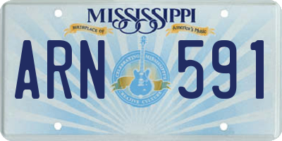 MS license plate ARN591