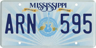 MS license plate ARN595