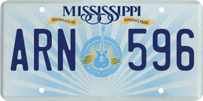 MS license plate ARN596