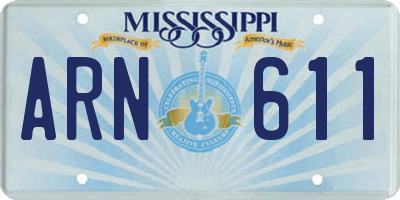 MS license plate ARN611