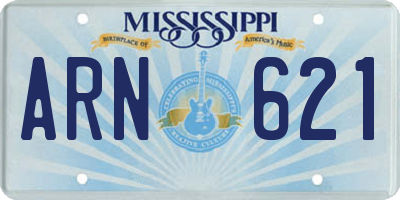 MS license plate ARN621