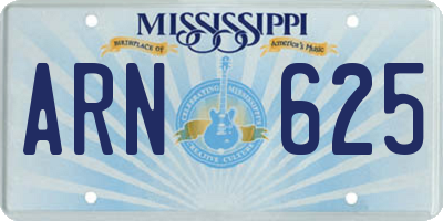 MS license plate ARN625
