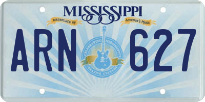MS license plate ARN627