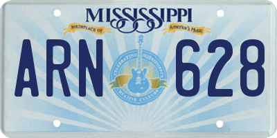 MS license plate ARN628