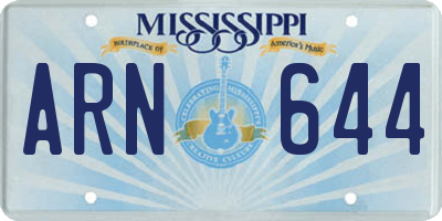 MS license plate ARN644