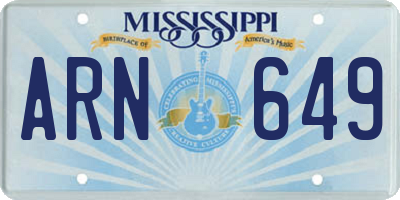 MS license plate ARN649