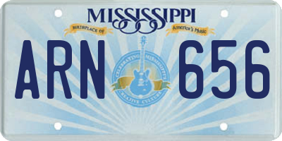MS license plate ARN656