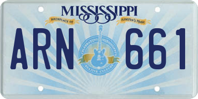 MS license plate ARN661
