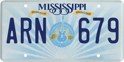 MS license plate ARN679