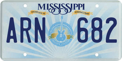 MS license plate ARN682