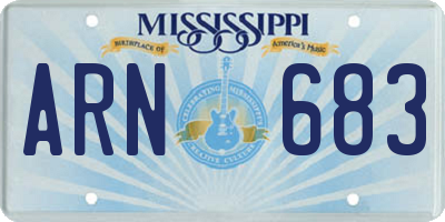 MS license plate ARN683