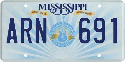 MS license plate ARN691