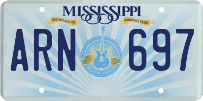 MS license plate ARN697