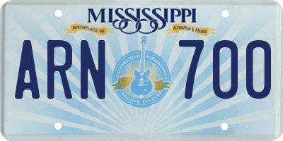 MS license plate ARN700