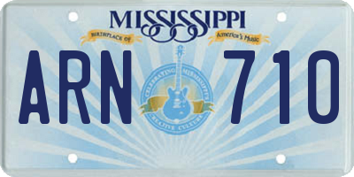 MS license plate ARN710