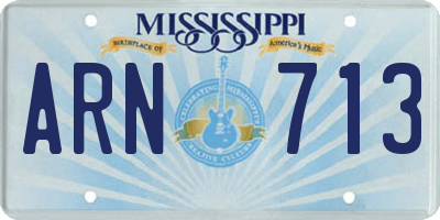 MS license plate ARN713