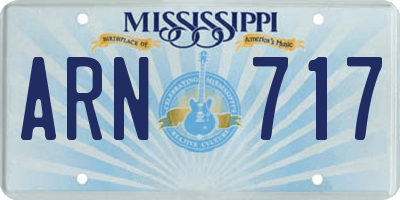 MS license plate ARN717