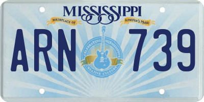 MS license plate ARN739
