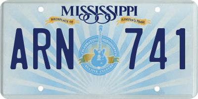 MS license plate ARN741