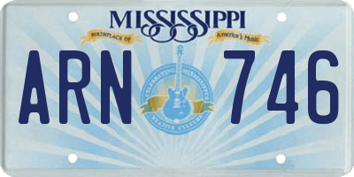 MS license plate ARN746