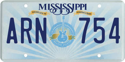 MS license plate ARN754