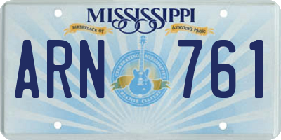 MS license plate ARN761
