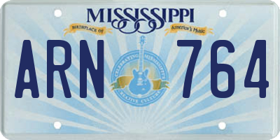 MS license plate ARN764