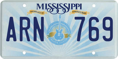 MS license plate ARN769