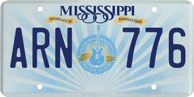 MS license plate ARN776