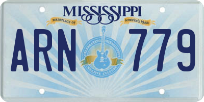 MS license plate ARN779