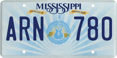 MS license plate ARN780