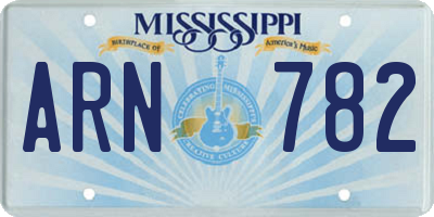 MS license plate ARN782