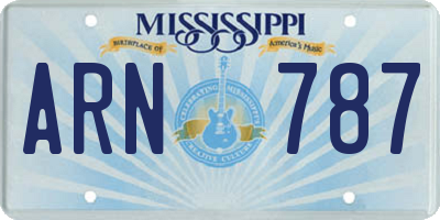 MS license plate ARN787