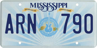 MS license plate ARN790