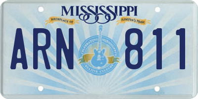 MS license plate ARN811