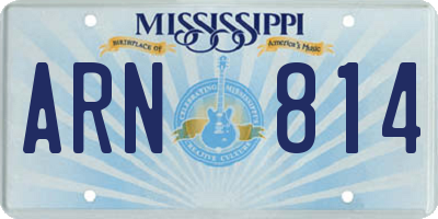 MS license plate ARN814