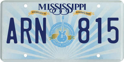 MS license plate ARN815