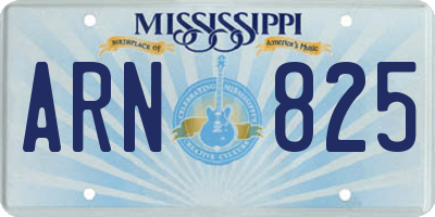 MS license plate ARN825