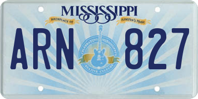MS license plate ARN827