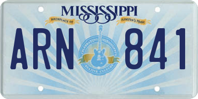 MS license plate ARN841