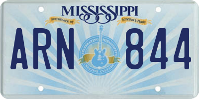 MS license plate ARN844