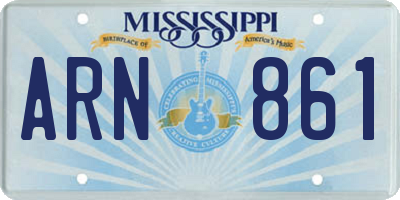MS license plate ARN861