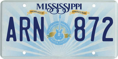 MS license plate ARN872
