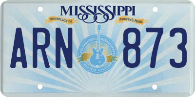 MS license plate ARN873