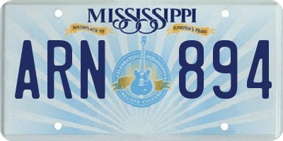 MS license plate ARN894