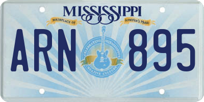 MS license plate ARN895