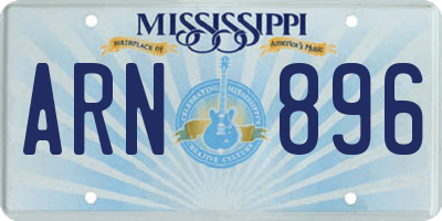 MS license plate ARN896