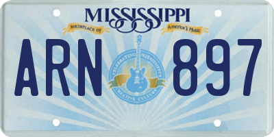 MS license plate ARN897