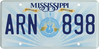 MS license plate ARN898